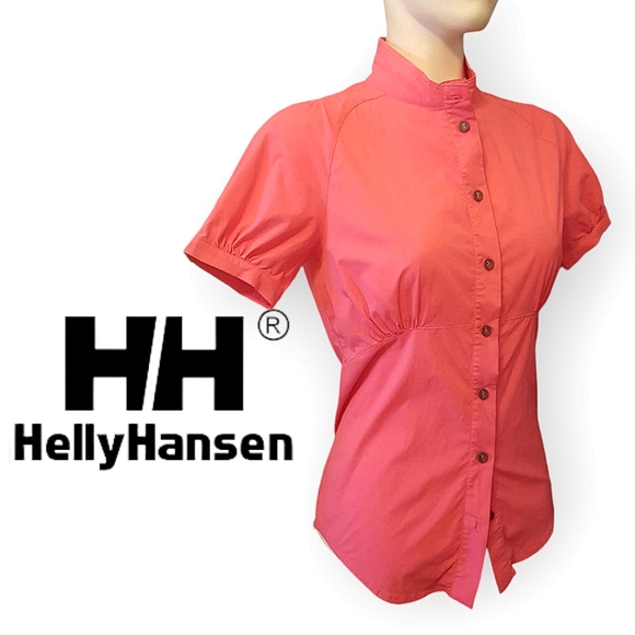 Helly Hansen training pink fitted empire waist button up golf blouse top small - Picture 11 of 11